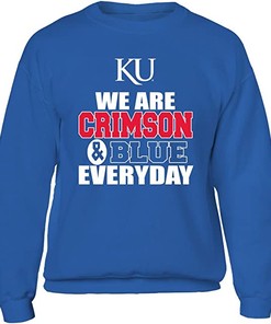 Kansas Jayhawks Sweatshirt, Crimson And Ku Gifts For Fans, Vintage Ncaa Shirts