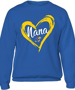 Kansas Jayhawks Sweatshirt, Drawing Heart Nana, Kansas Basketball Shirts Gifts