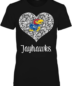 Kansas Jayhawks Sweatshirt, Lace Heart Logo Gifts For Fans