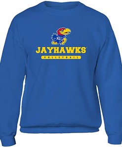 Kansas Jayhawks Sweatshirt, Mascot Logo Volleyball, Kansas Basketball Shirts Gifts