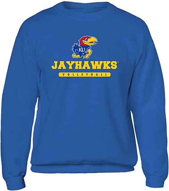 Kansas Jayhawks Sweatshirt, Mascot Logo Volleyball, Kansas Basketball Shirts Gifts