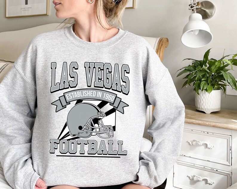 Las Vegas Football Team Sweatshirt, Retro Las Vegas Football Shirt for NFL Fans - Image 2