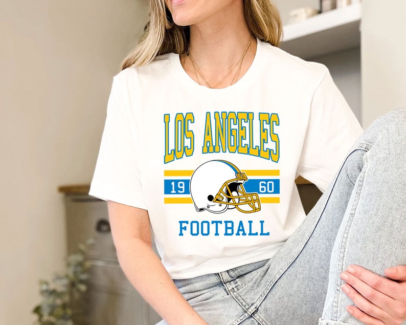 Los Angeles Football Sweatshirt, Vintage Retro Los Angeles Football Shirt for NFL Fans - Image 3