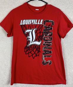 Louisville Cardinals Adult T Shirt Ncaa Adult Red Graphic Shirt Reprinted, Uofl Sweatshirt