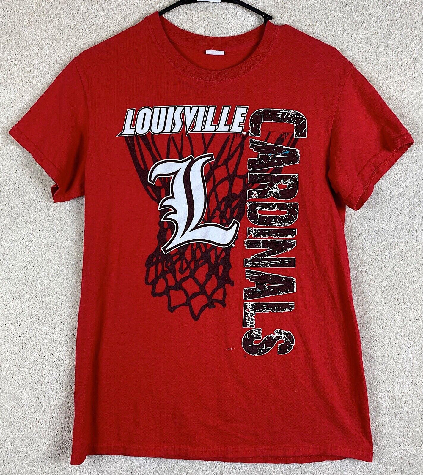 Louisville Cardinals Adult T Shirt Ncaa Adult Red Graphic Shirt Reprinted, Uofl Sweatshirt
