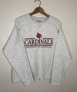 Louisville Cardinals Champion Crewneck Women’S Sweatshirt Reprinted,  Louisville Sweatshirt