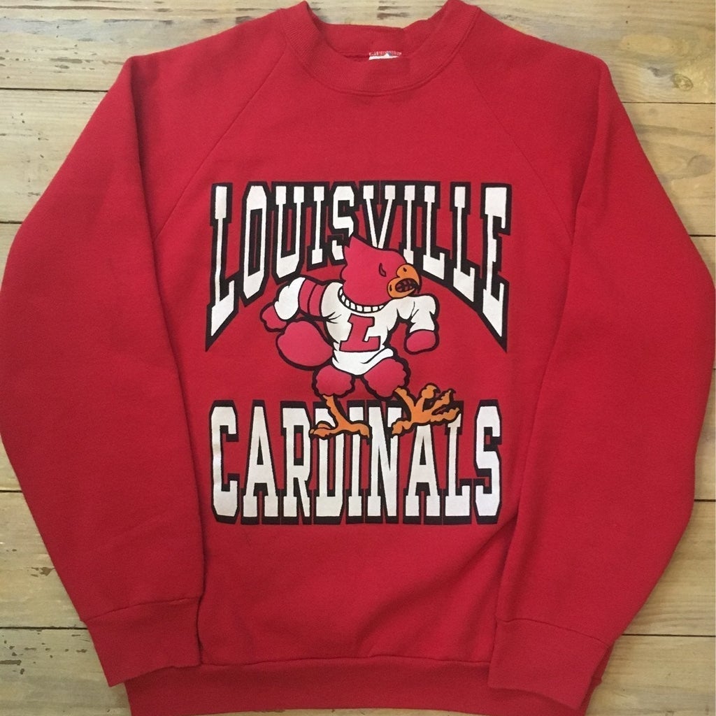 Louisville Cardinals College University Red Vintage, Uofl Sweatshirt, Louisville Sweatshirt