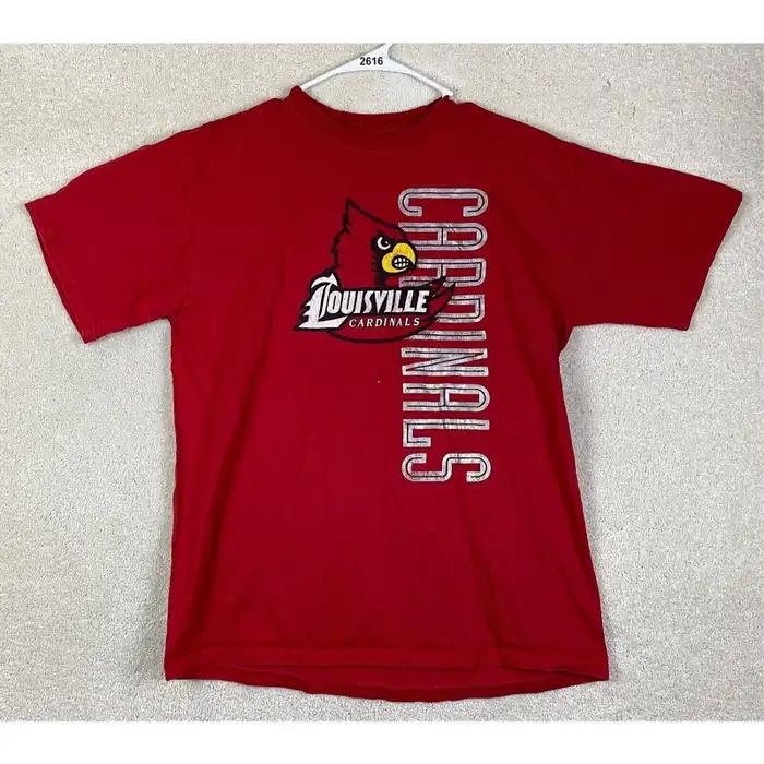 Louisville Cardinals Large T Shirt Ncaa Red Shirt University Football Shirt Gifts, Ncaa Fans