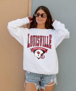 Louisville Cardinals Slow Motion Classic Crew Fleece Pullover Reprinted, Gifts Louisville Fans
