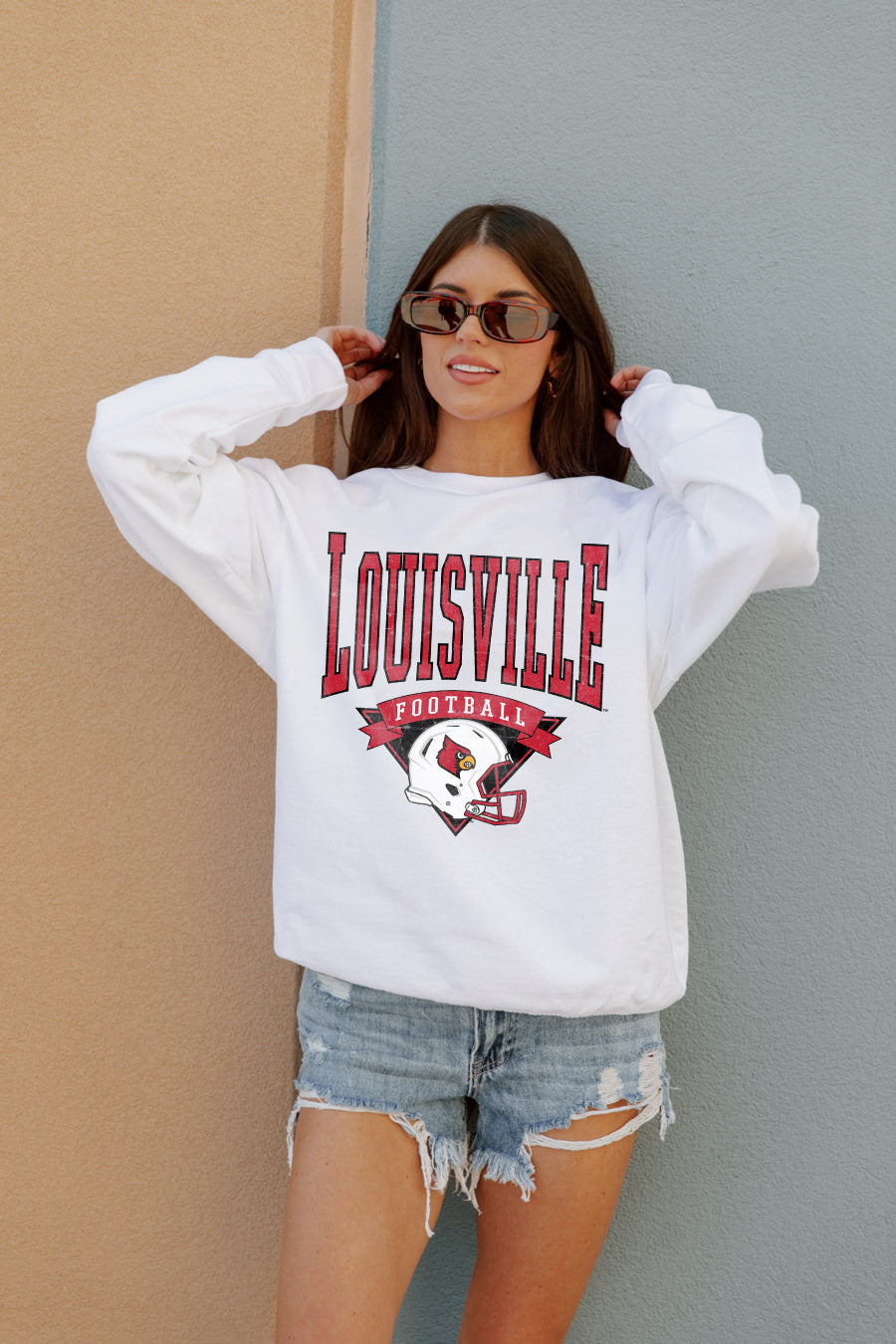 Louisville Cardinals Slow Motion Classic Crew Fleece Pullover Reprinted, Gifts Louisville Fans