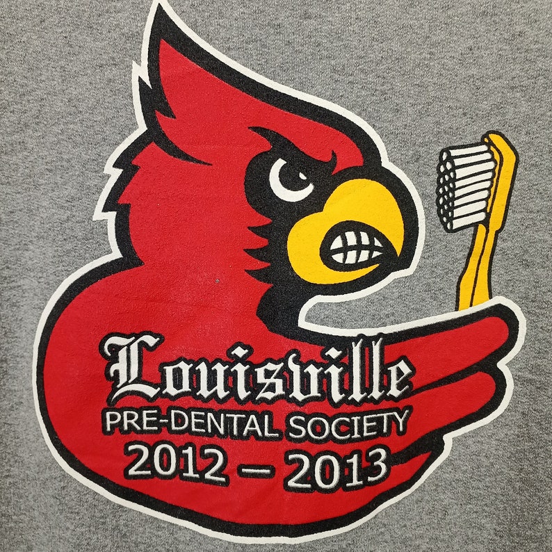 Louisville Predental Sweatshirt, Vintage Crewneck Cardinal Red Bird Sweater Shirt Hoodie Full Size - Image 2