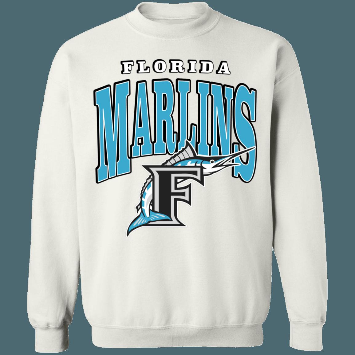 Marlins FISH Retro MLB Crewneck Sweatshirt Hoodie Shirt for Baseball Fans