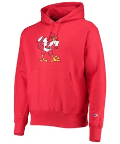 Men'S Champion Red Louisville Cardinals Vault Logo Reverse Weave Pullover Hoodie Sweatshirt Shirt Full Size