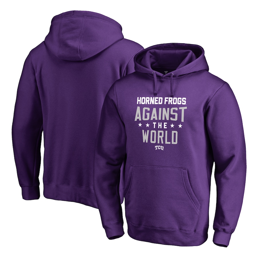 Men'S Fanatics Branded Tcu Horned Frogs Against The World Pullover Hoodie, University Football Shirt, Tcu Shirts Gift