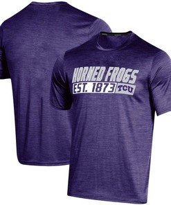 Men'S Russell Athletic Tcu Horned Frogs Digi Static Space-Dye T-Shirt, University Football Fan Shirt, Tcu Student Gifts