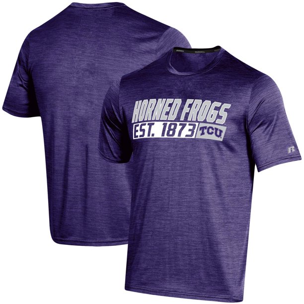 Men'S Russell Athletic Tcu Horned Frogs Digi Static Space-Dye T-Shirt, University Football Fan Shirt, Tcu Student Gifts