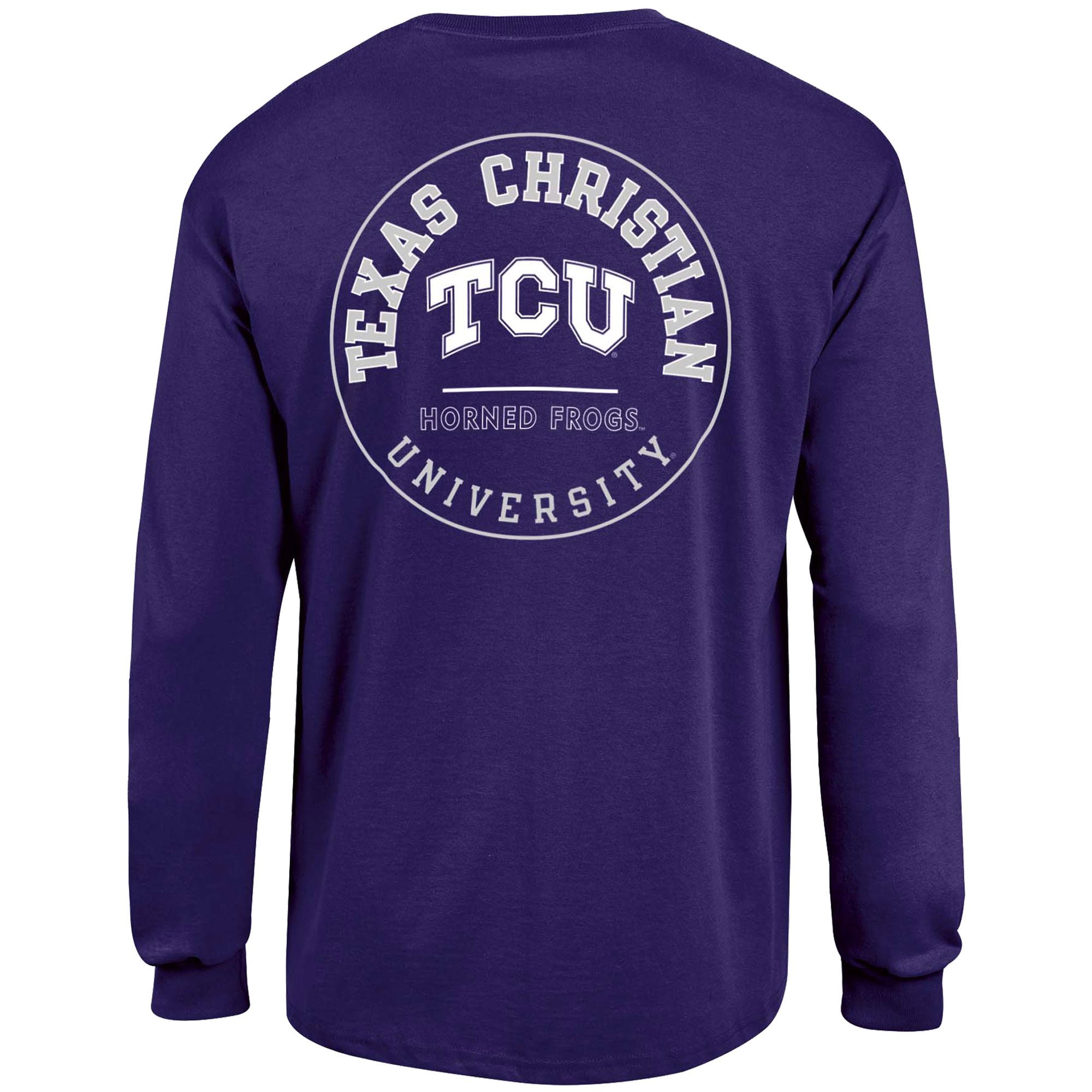 Men'S Russell Athletic Tcu Horned Frogs Long Sleeve T-Shirt, University Football Fan Shirt, Tcu Student Gifts