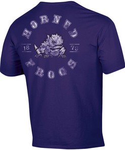 Men'S Russell Athletic Tcu Horned Frogs Pocket Logo T-Shirt, University Football Fan Shirt, Tcu Student Gifts