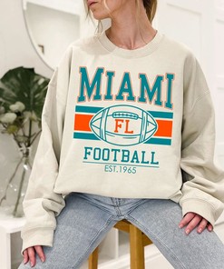 Miami Football Sweatshirt, Vintage Retro Miami Football Shirt for NFL Fans