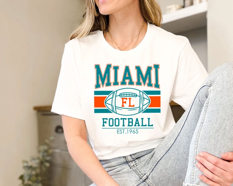 Miami Football Sweatshirt, Vintage Retro Miami Football Shirt for NFL Fans - Image 3