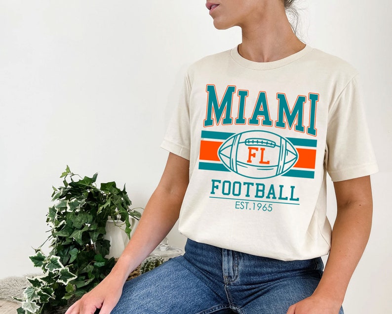 Miami Football Sweatshirt, Vintage Retro Miami Football Shirt for NFL Fans - Image 4