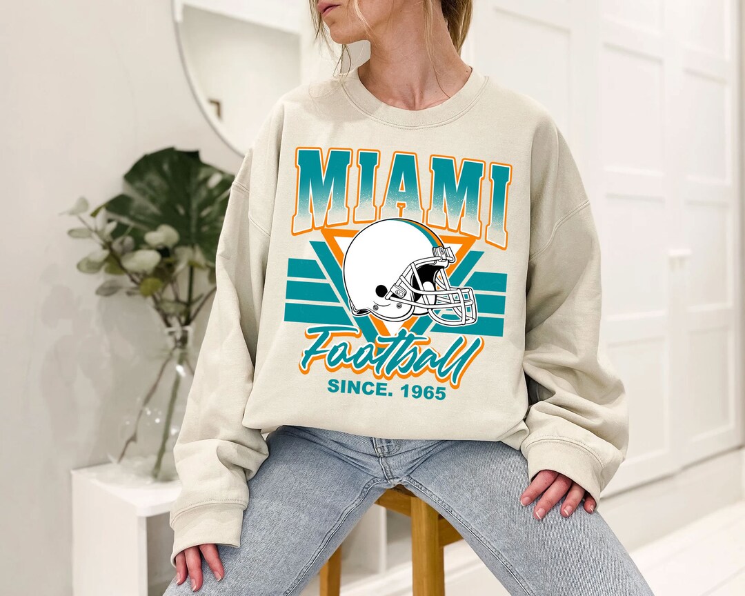 Miami Football Team Sweatshirt, Vintage Miami Football Shirt for NFL Fans