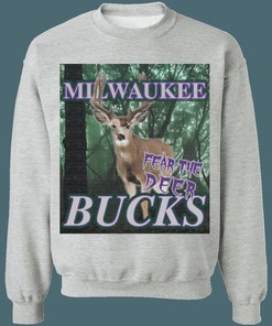 Milwaukee Bucks Fear The Deer Vintage NBA Vintage Sweatshirt Hoodie Shirt For NBA Fans