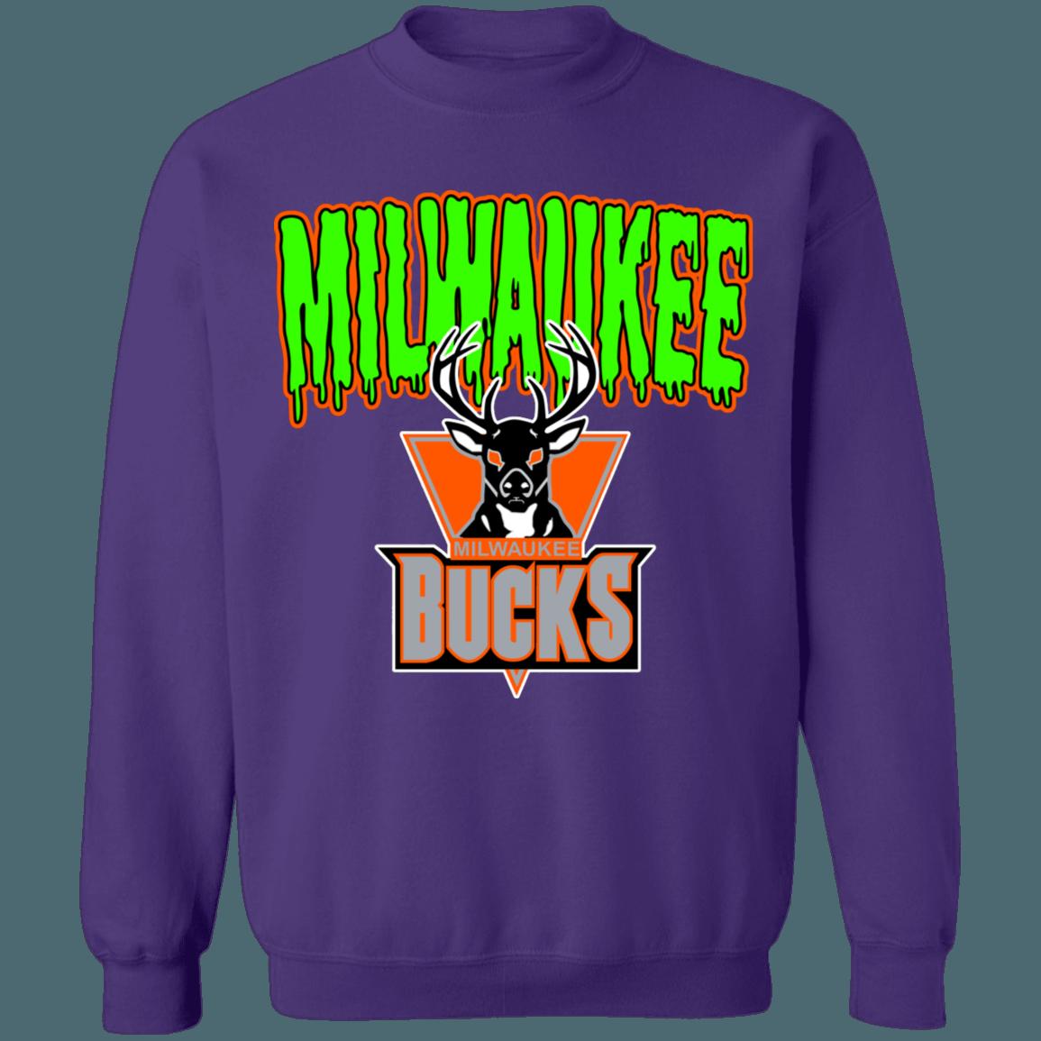 Milwaukee Bucks HALLOWEEN Retro NBA Crewneck Sweatshirt Hoodie Shirt Gifts for NBA Fans