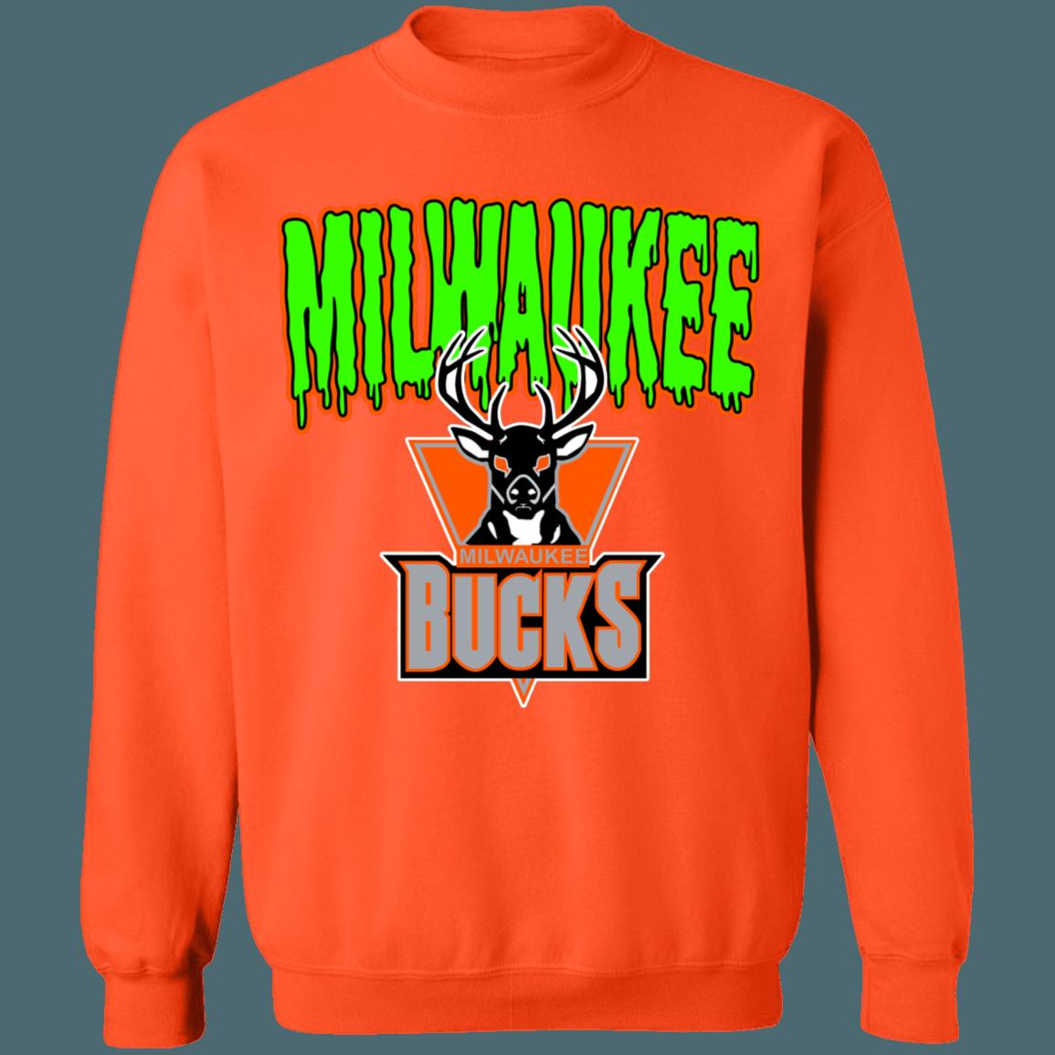 Milwaukee Bucks HALLOWEEN Retro NBA Crewneck Sweatshirt Hoodie Shirt Gifts for NBA Fans - Image 2