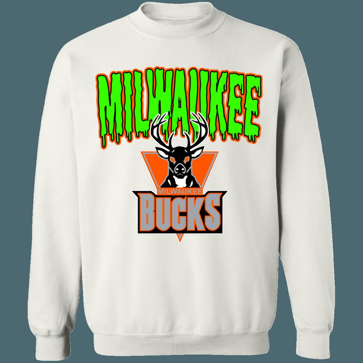 Milwaukee Bucks HALLOWEEN Retro NBA Crewneck Sweatshirt Hoodie Shirt Gifts for NBA Fans - Image 3