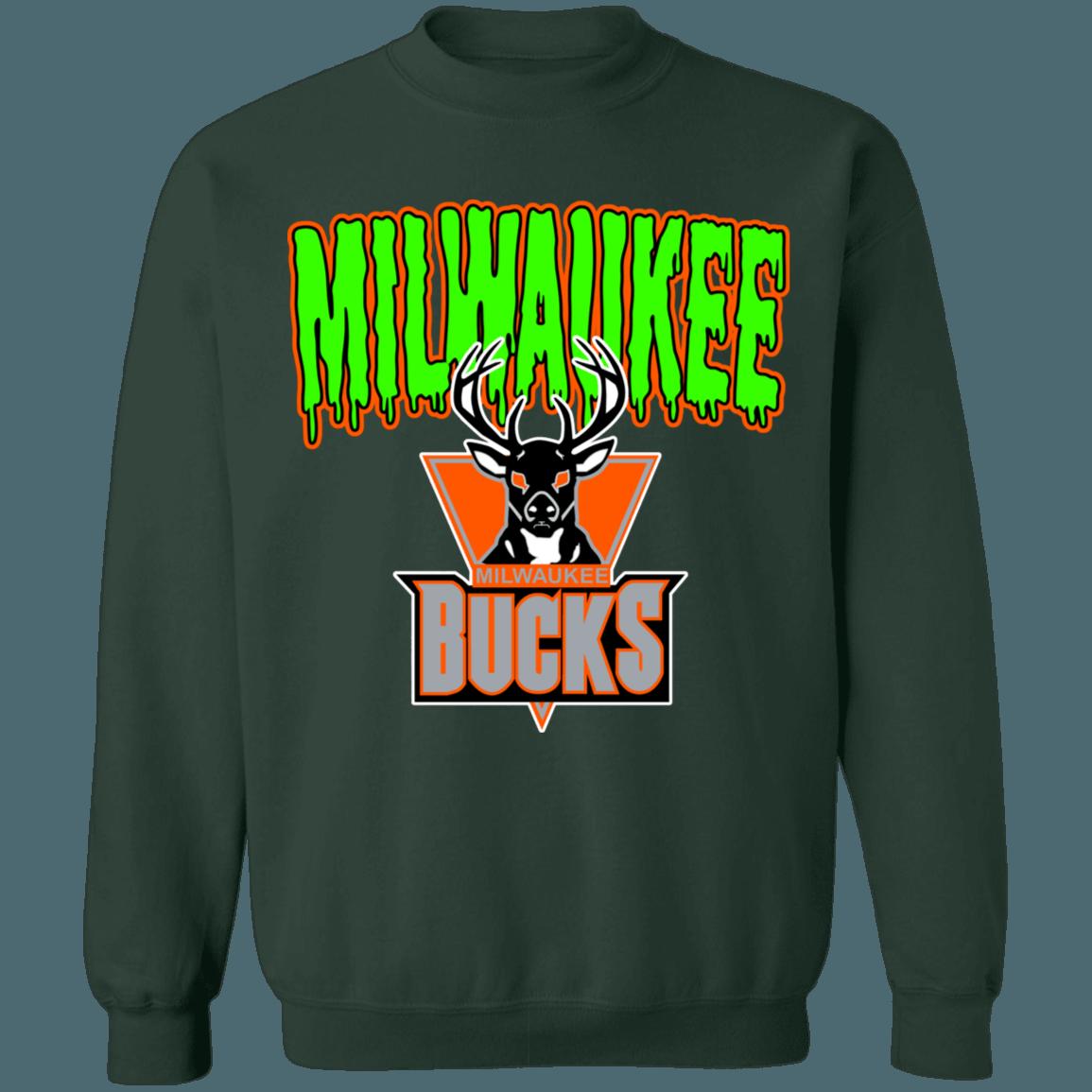 Milwaukee Bucks HALLOWEEN Retro NBA Crewneck Sweatshirt Hoodie Shirt Gifts for NBA Fans - Image 4