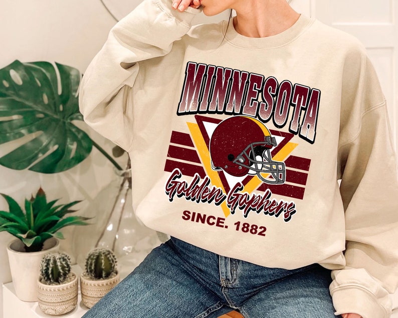 Minnesota Crewneck Sweatshirt, Vintage Minnesota Football Fan Shirt, University Football Ncaa Fan Shirt - Image 3