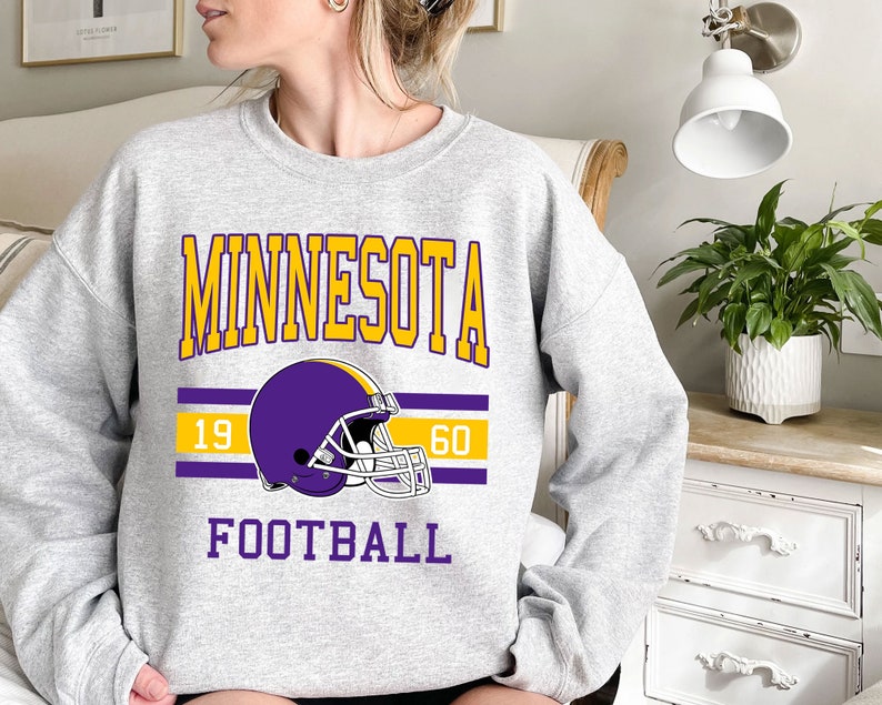 Minnesota Football Sweatshirt, Vintage Retro Minnesota Football Shirt for NFL Fans - Image 2