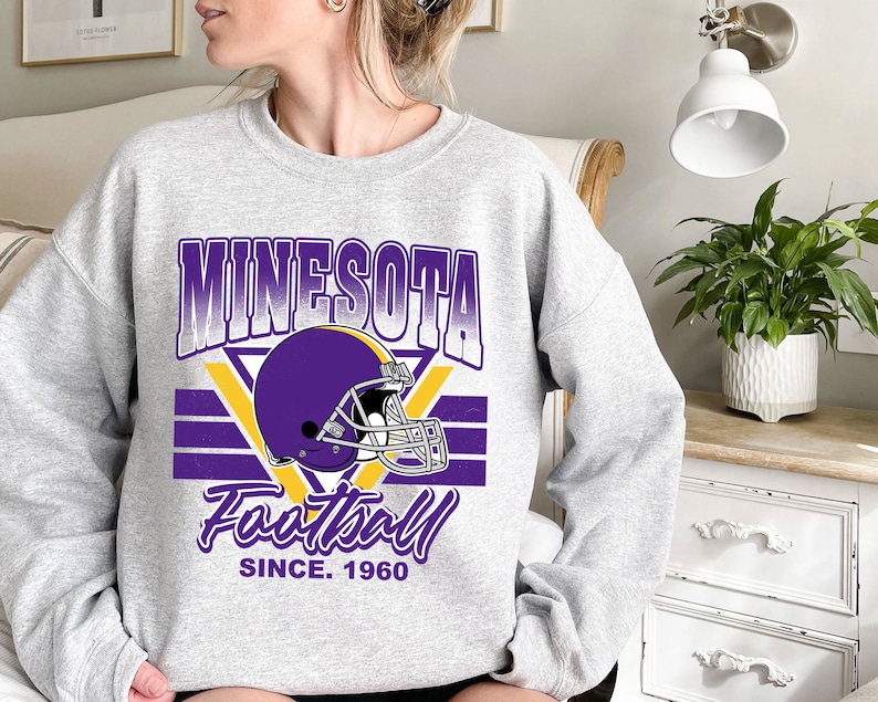 Minnesota Football Team Sweatshirt, Vintage Minnesota Football Shirt for NFL Fans - Image 2