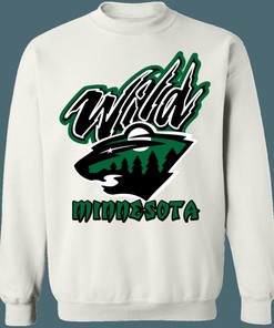 Minnesota Wild BLACKOUT Retro NHL Sweatshirt Hoodie TShirt For Hockey Lovers