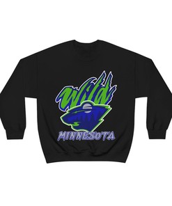 Minnesota Wild Timberwolves Vintage NHL Sweatshirt Hoodie TShirt For Hockey Lovers