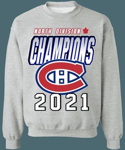 Montreal Canadiens 2021 North Division Champions NHL Sweatshirt Hoodie TShirt For Hockey Lovers
