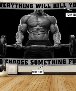 Motivational Quotes Banner Gym Flag Tapestry For Home Gym Decor, Gym Flags