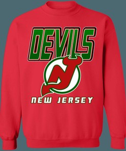 New Jersey Devils 80's GREEN Vintage NHL Sweatshirt Hoodie TShirt For Hockey Lovers