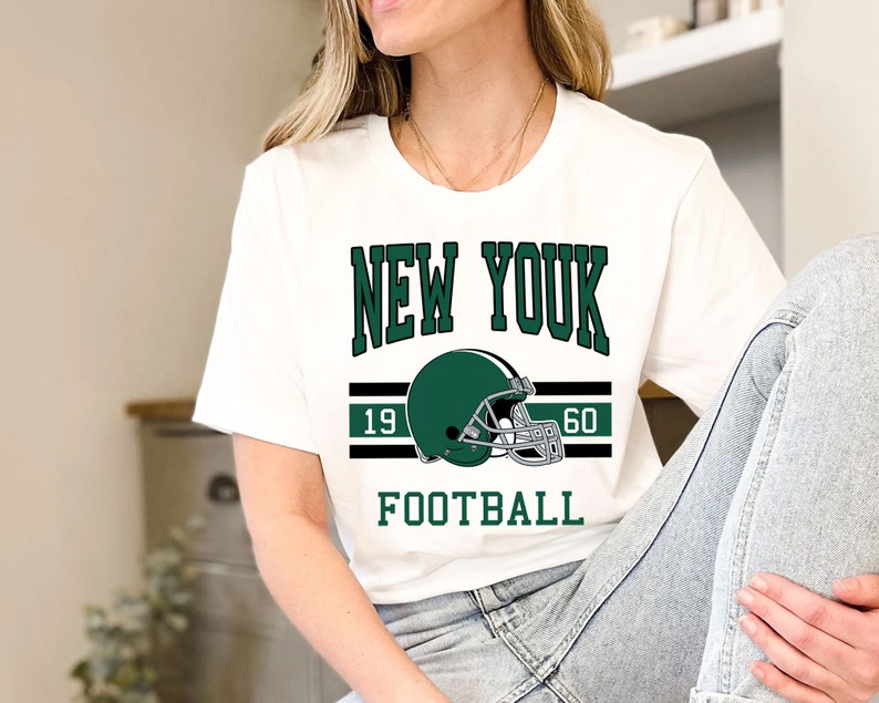 New York Football Sweatshirt, Vintage Retro New York Football Shirt for NFL Fans - Image 3
