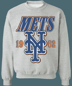 New York Mets MLB Crewneck Sweatshirt Hoodie Shirt for Baseball Fans