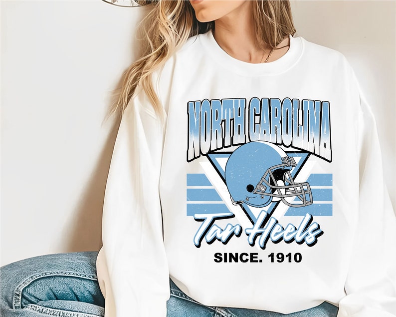 North Carolina Crewneck Sweatshirt, Vintage North Carolina Football Fan Shirt, University Football Fan Shirt
