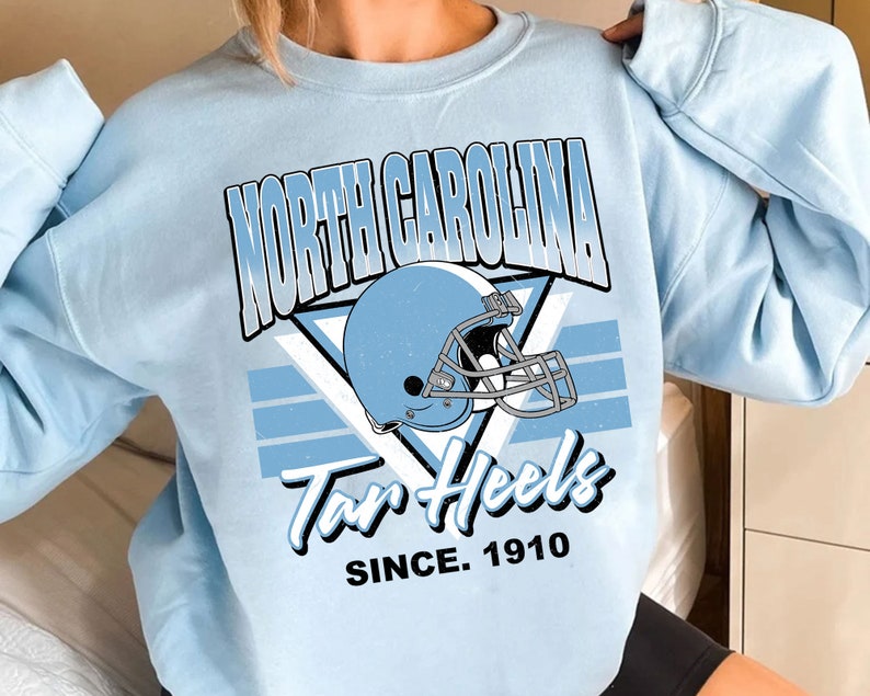 North Carolina Crewneck Sweatshirt, Vintage North Carolina Football Fan Shirt, University Football Fan Shirt - Image 3
