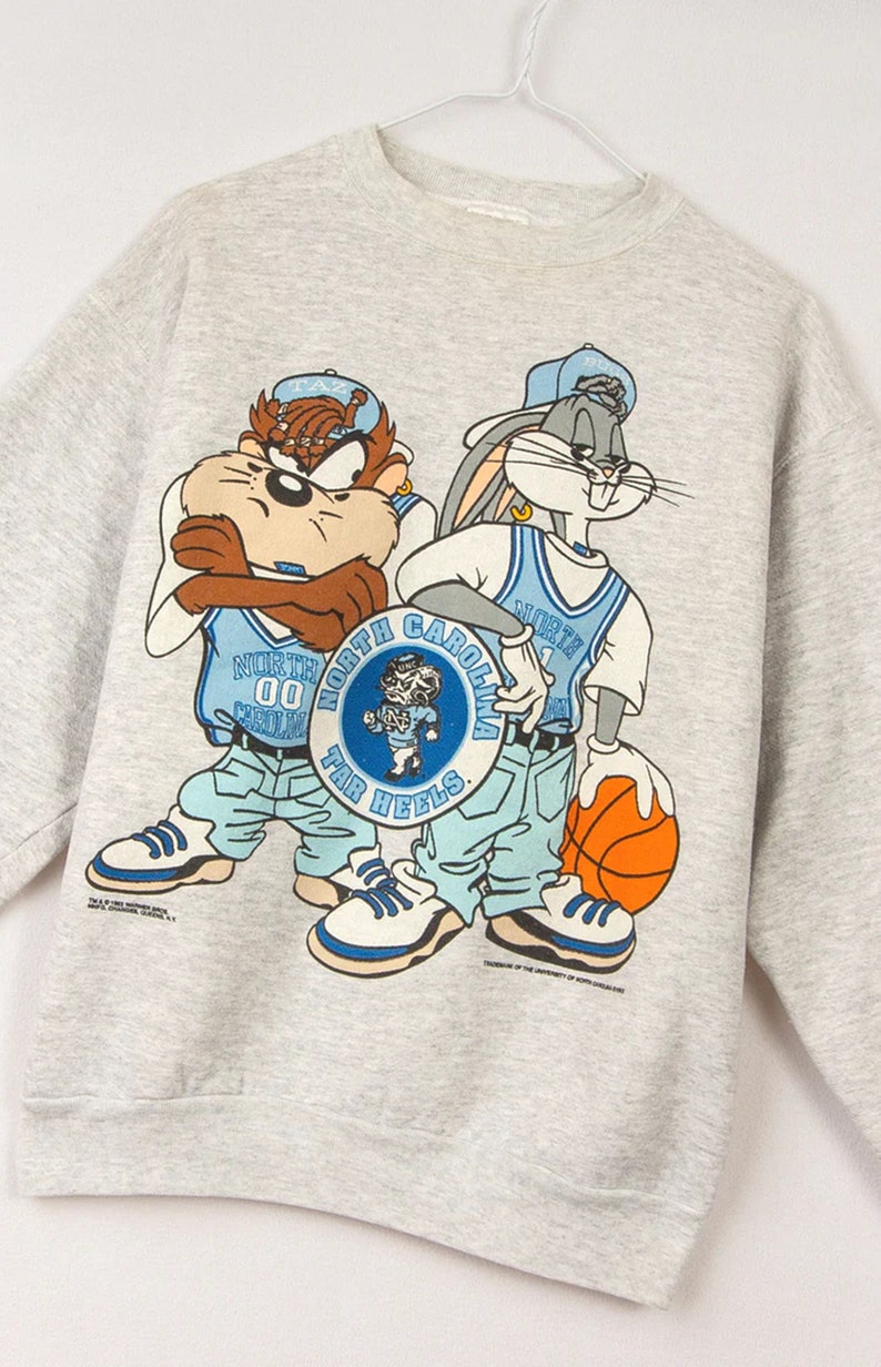 North Carolina Sweatshirt Large Vintage 90S University North Carolina Sweatshirt Hoodie - Image 2