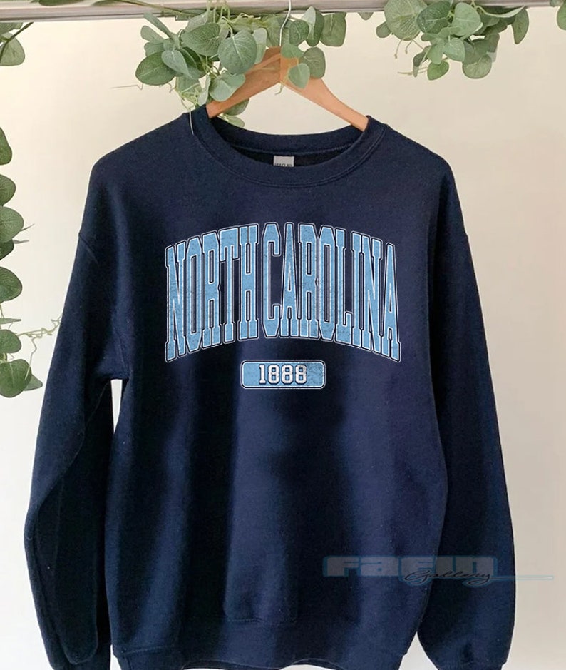 North Carolina Sweatshirt, North Carolina Fan Tshirt, Distressed North Carolina Shirt, North Carolina Gift - Image 2