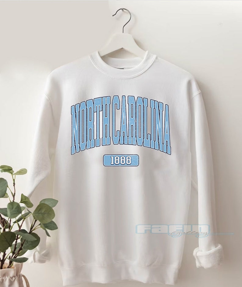 North Carolina Sweatshirt, North Carolina Fan Tshirt, Distressed North Carolina Shirt, North Carolina Gift - Image 3