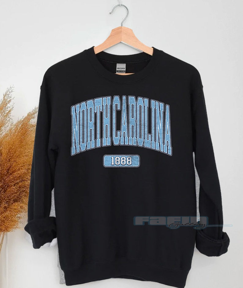 North Carolina Sweatshirt, North Carolina Fan Tshirt, Distressed North Carolina Shirt, North Carolina Gift - Image 4