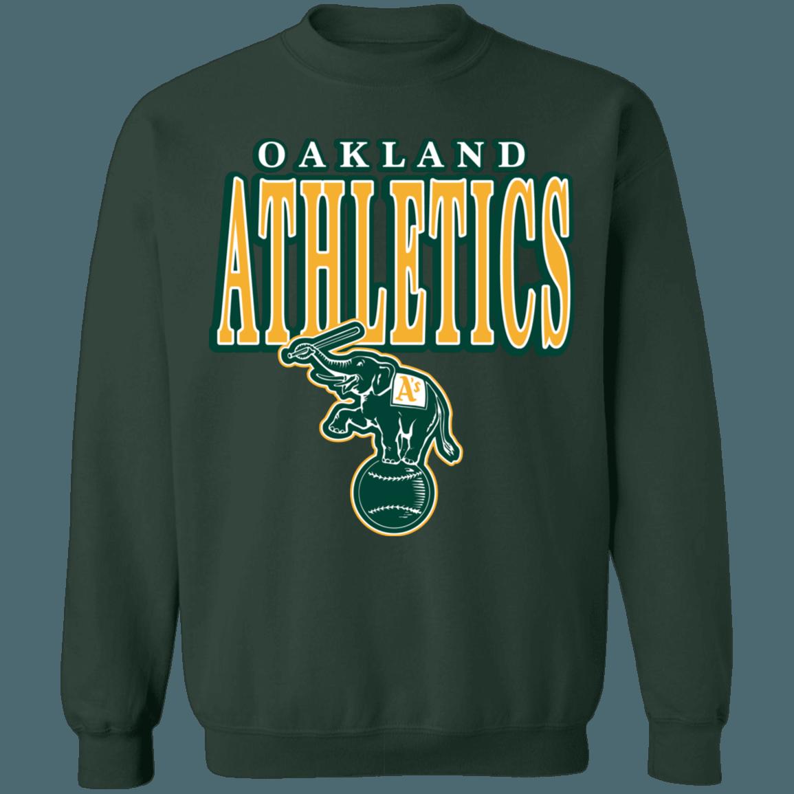 Oakland Athletics Elephant Retro MLB Crewneck Sweatshirt Hoodie Shirt for Baseball Fans - Image 3