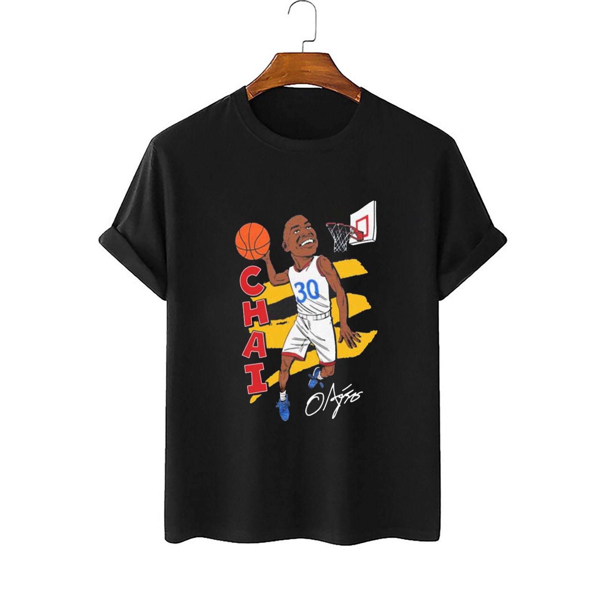 Ochai Agbaji 30 Kansas Jayhawks Championship Basketball Signature Shirt, Kansas Basketball Shirts