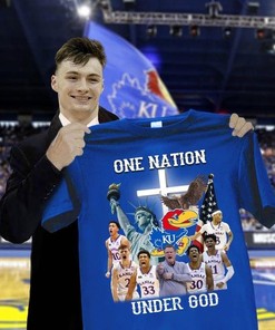 One Nation Under God Basketball Kansas Jayhawks 2021-2022 Ncca Fans T Shirt, Kansas Basketball Shirts